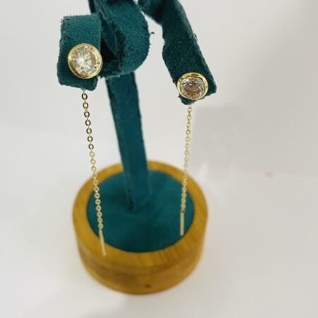 14k gold long 6cm earrings LNG-119