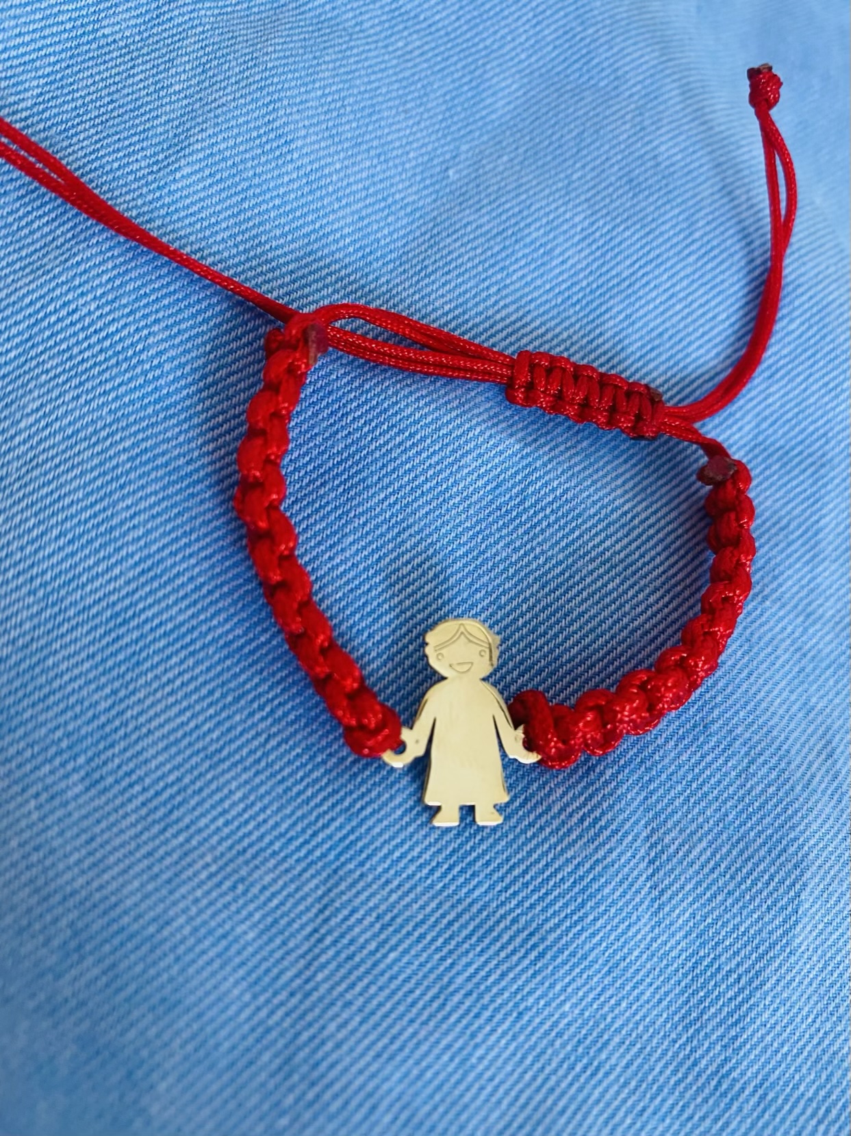 14k gold hand made bracelet kids Red04