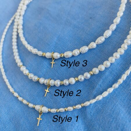 New collection perls and 14k gold beads and cross PACFW