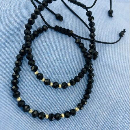 14k gold 2.5mm beads set of 2 bracelet SOFB1