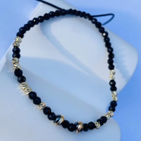 14k gold 3mm beads and natural 3mm spinel  natural beads  GMS5