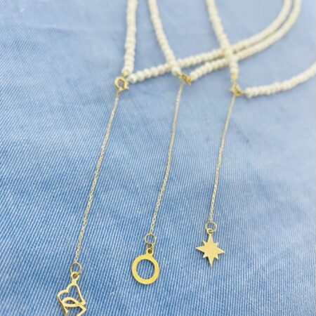 14k gold long pendant with 3mm freshwater perls FWP-0R