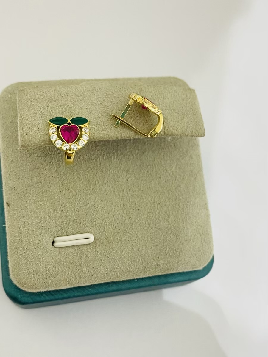 Fine 14k gold round earrings 26Jan012