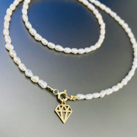 Shiny4 special 14k gold 3mm Perls 40cm necklace