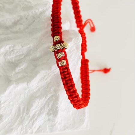 fine style 14k gold string bracelet NC-2-G4 gold beads 3mm