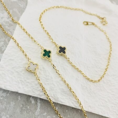 14k gold bracelet 8mm flower 26CLV-1