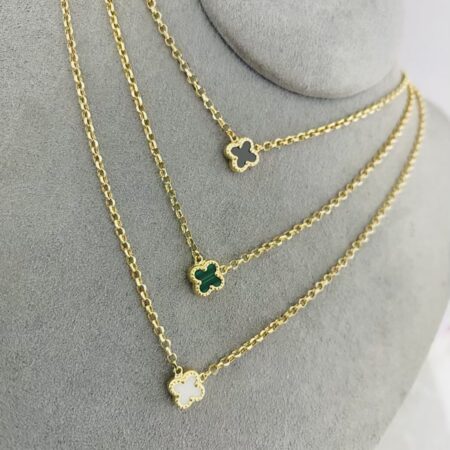 14k gold necklaces 8mm flower 26CLV-1