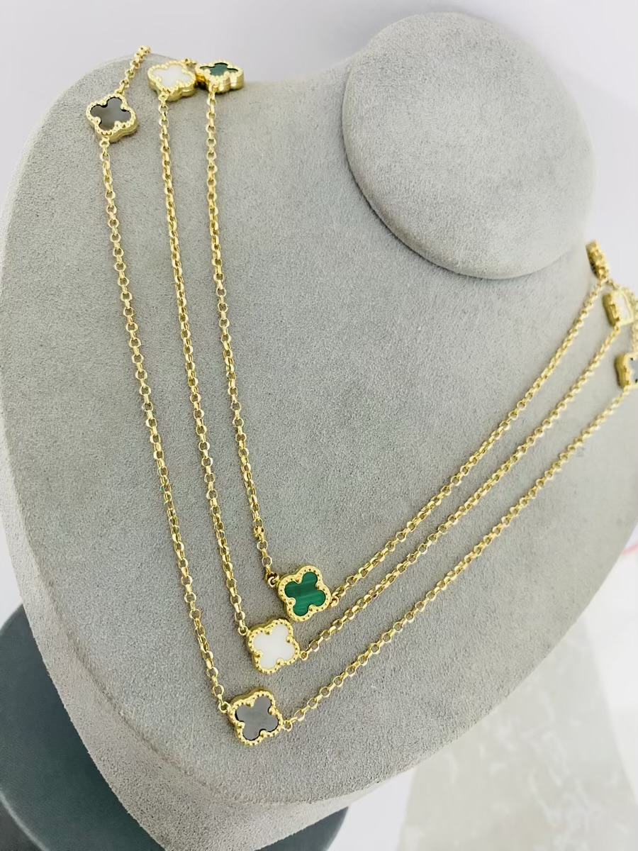 14k gold necklaces 10mm flower 26CLV-2