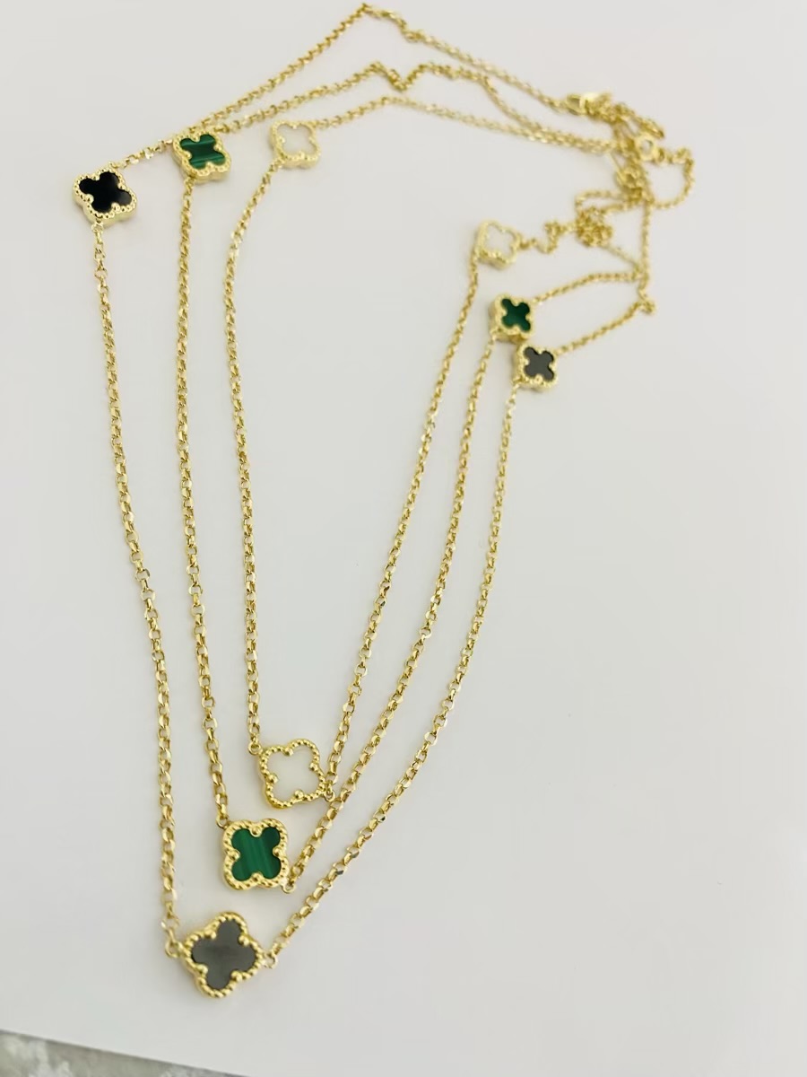 14k gold necklaces 10mm flower 26CLV-2 - Image 2