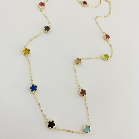 14k gold flower  necklace CLVE25Z1