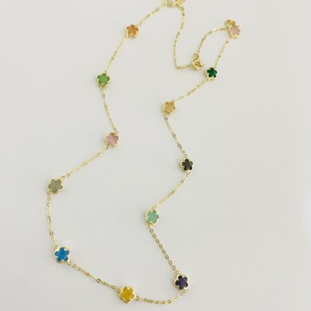 14k gold flower  necklace CLVE25Z2