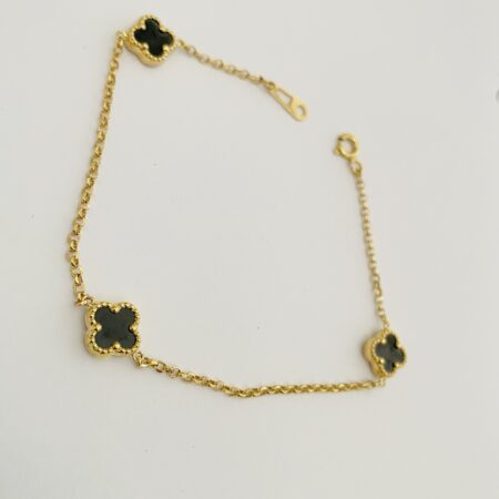 14k gold bracelet 10mm flower 26CLV-13
