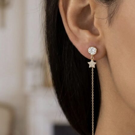 14k gold long 8cm earrings 15E0154L