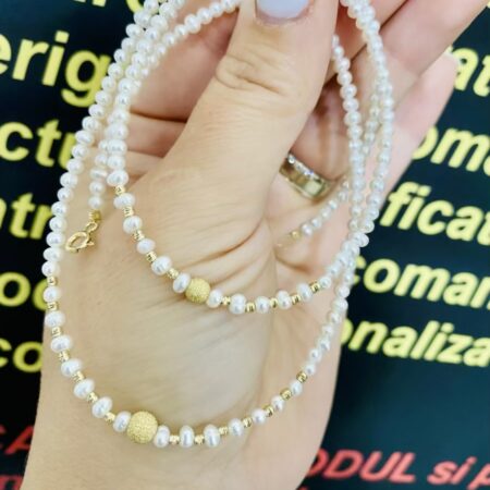 14k gold beads NEW SET bracelet and necklaces freshwater pearls NMF