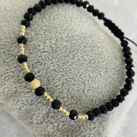 fine style 14k gold beads 2mm and 4mm string bracelet NC-2-G15z gold beads