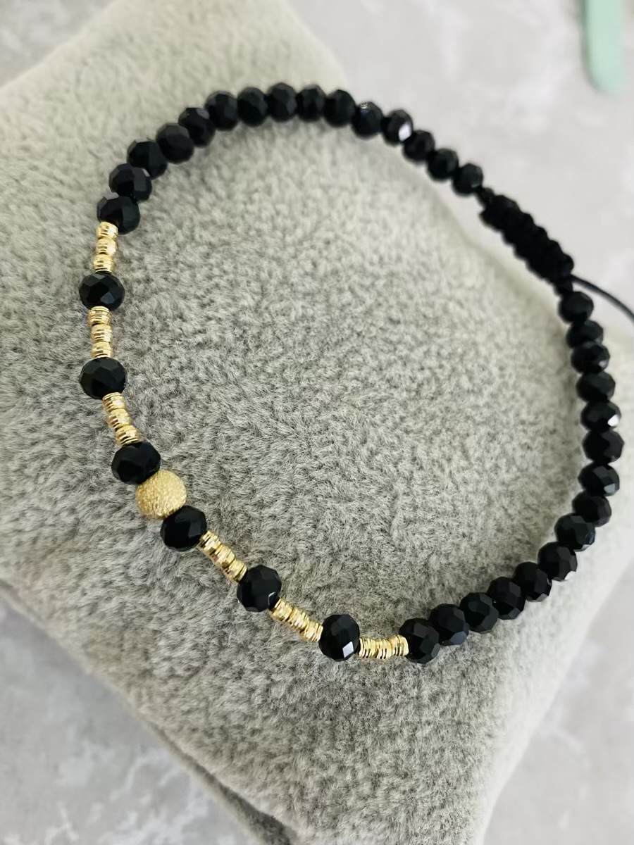 fine style 14k gold beads 2mm and 4mm string bracelet NC-2-G15z gold beads