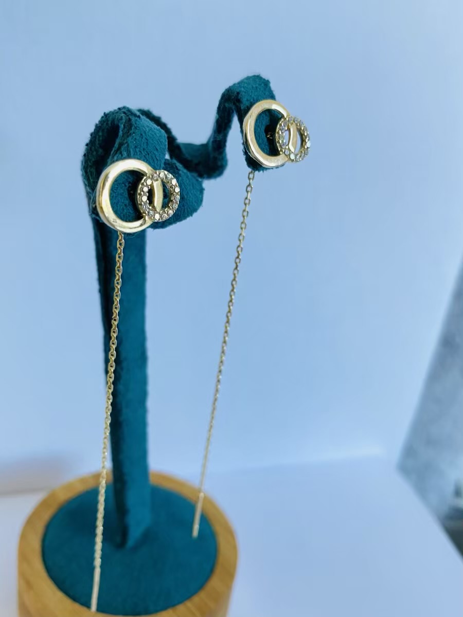 14k gold long 8cm earrings 15E0114