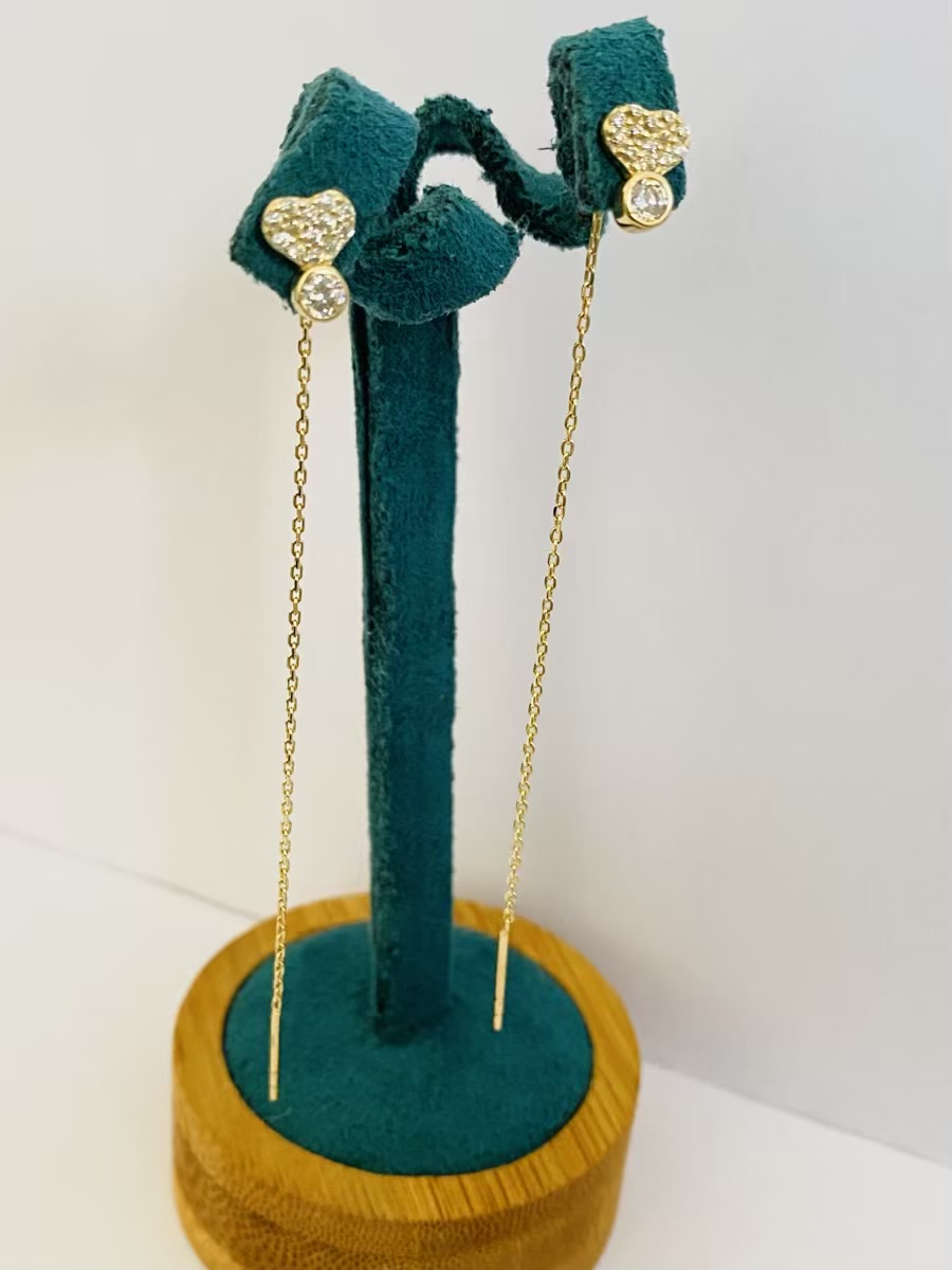 14k gold long 8cm earrings 11E00137L