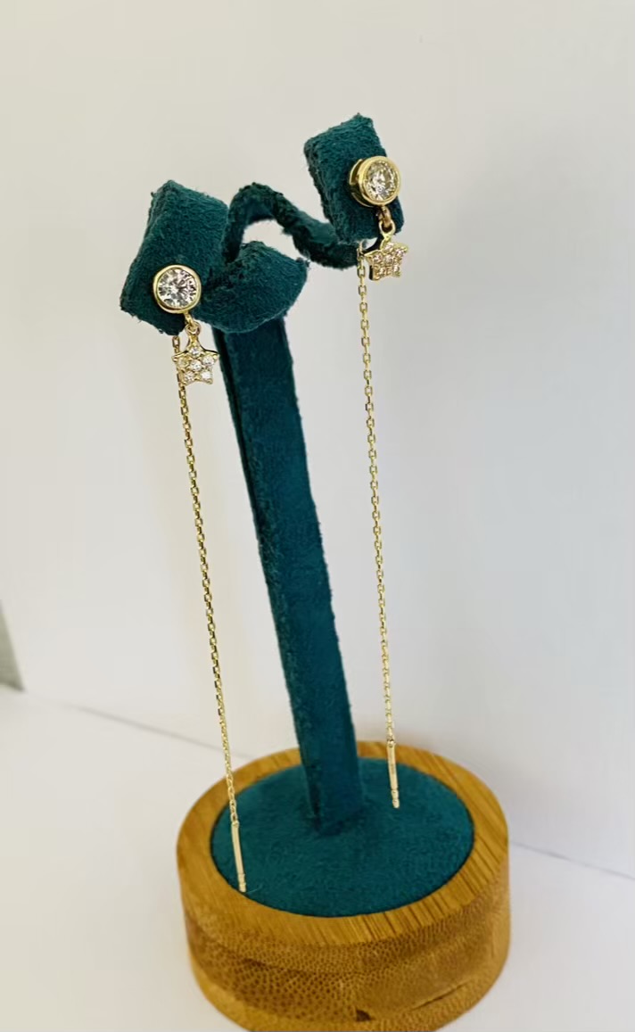 14k gold long 8cm earrings 15E0154L