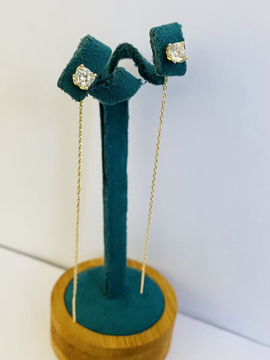 14k gold long 8cm earrings 11E024L