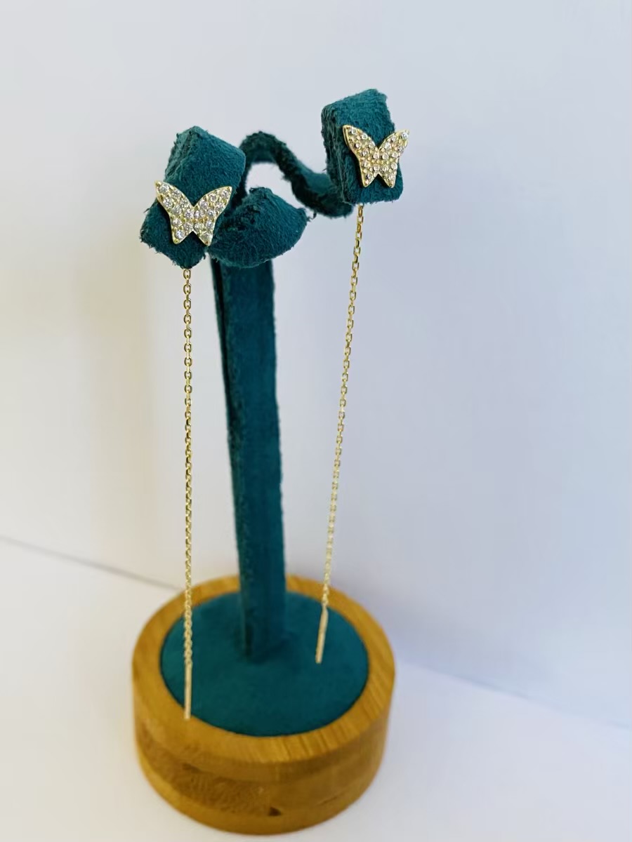 14k gold long 8cm earrings 11E0062L