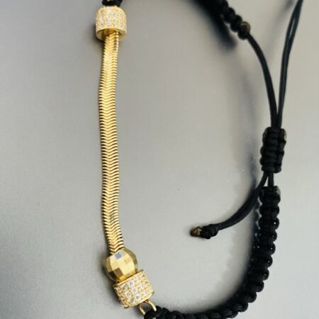 fine style  14k gold round stone   with string  bracelet NC-2-G19 ( around ~3g )