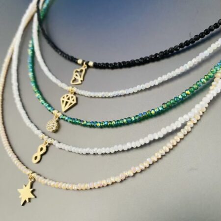 new style 14k gold 1.5-2mm Faceted Polyhedral Beads necklace with 14k gold 2x2.5mm and pendant