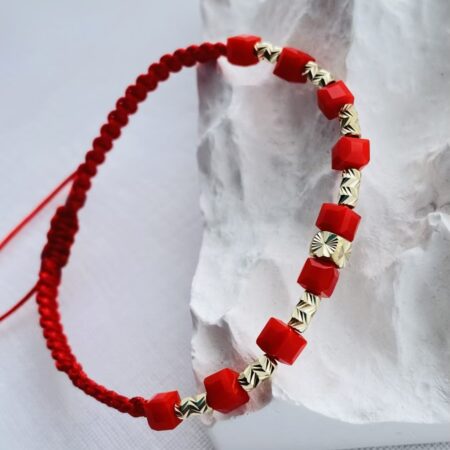 14k gold 5mm beads and 4mm 4mm red beads HM101