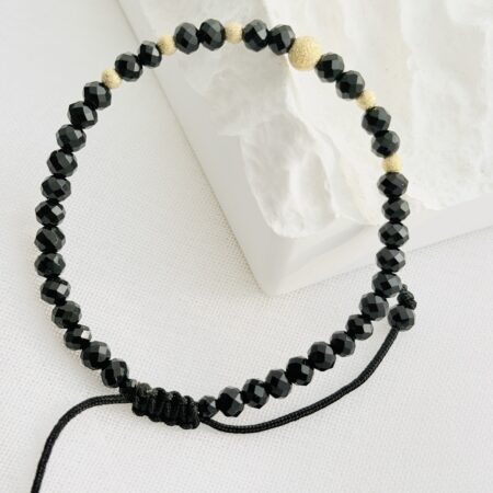 14k gold 3mm-5mm beads and 4mm black beads HM100C