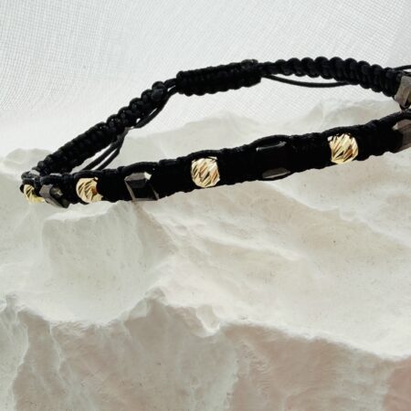 14k gold 4mm beads and 4mm black beads HM100B