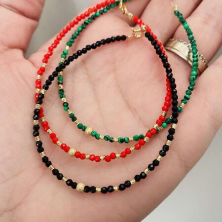 14k 2mm beads with 3mm glitter middle with 2mm ( spinel-malachite-crystal)