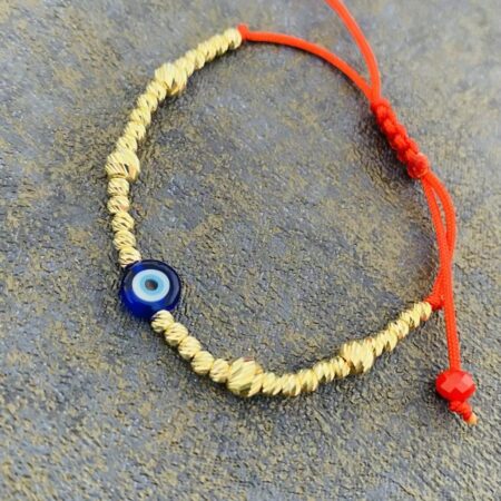 KIDS   14k gold 2.5mm and 4mm beads and   Red string  HM100DA7