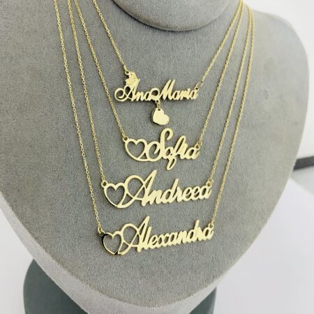 14k gold names necklaces NSX