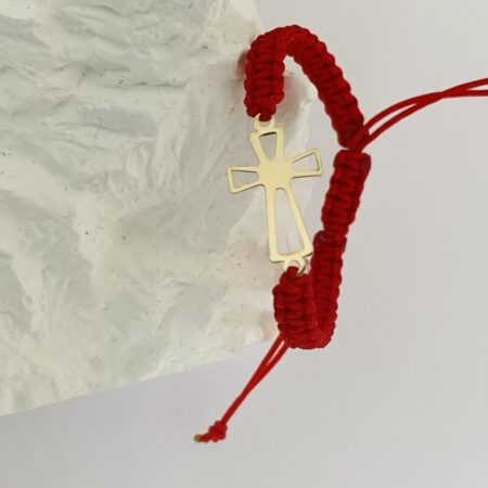 14k gold cross red kids  bracelet CB25A