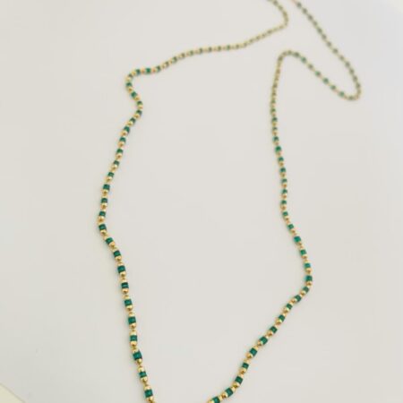 Fine 14k gold green necklace