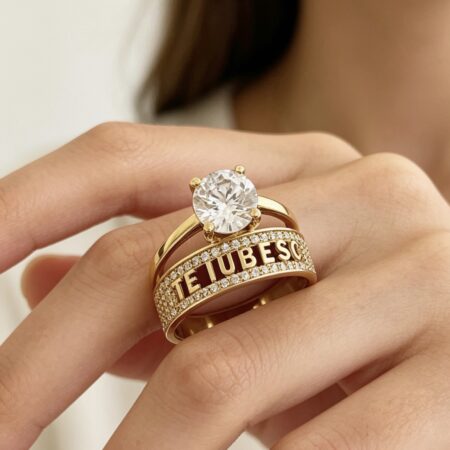 14k gold “Te iubesc “ ring MI0030