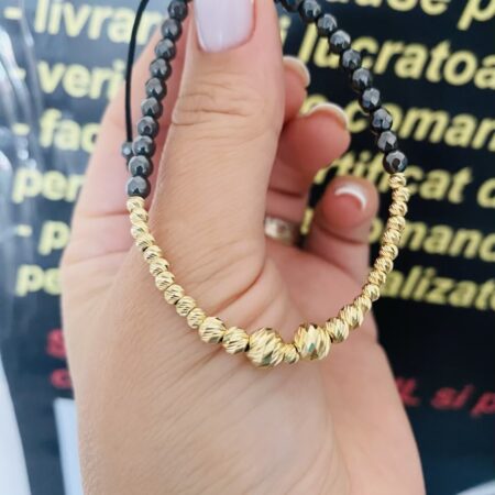 14k gold 3mm -4mm -6mm beads  adult bracelet CB25P