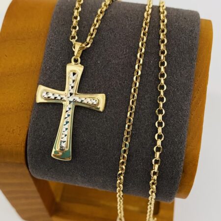 Fine 14k gold chain and pendant 50cm 26MAY845