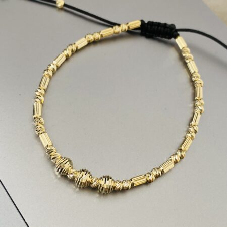 14k gold bracelet with different shape beads NEW COLLECTION