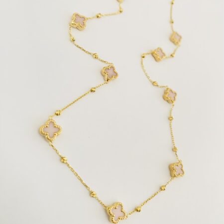 Fine 14k gold pink  necklace NEW COLLECTION B8