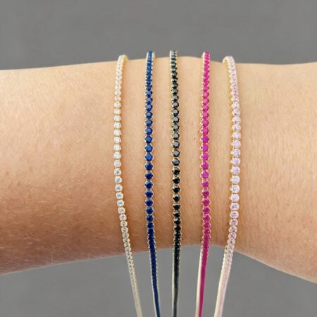 14k Gold NEW COLLECTION tennis bracelet, choose your colour”S2”