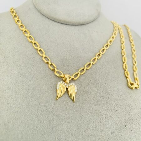 Fine 14k gold chain and pendant 55cm JUN001