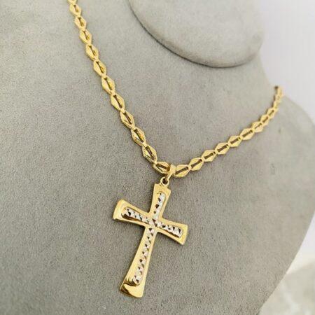 Fine 14k gold chain and pendant 55cm JUN002