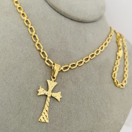 Fine 14k gold chain and pendant 55cm JUN004