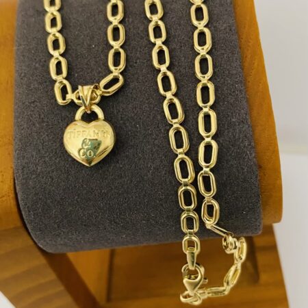 Fine 14k gold chain and pendant 55cm JUN006