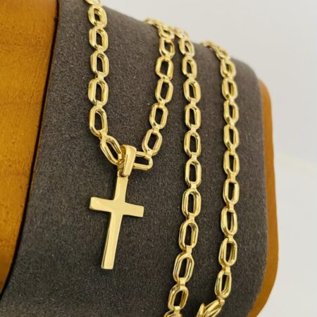 Fine 14k gold chain and pendant 50cm JUN009
