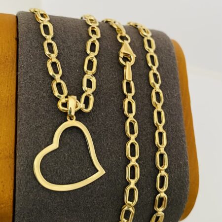 Fine 14k gold chain and pendant 50cm JUN010