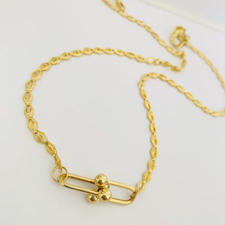 Fine 14k gold chain and pendant 47cm JUN017