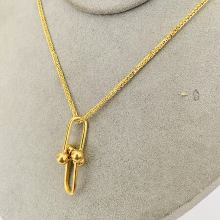 Fine 14k gold chain and pendant 50cm JUN018