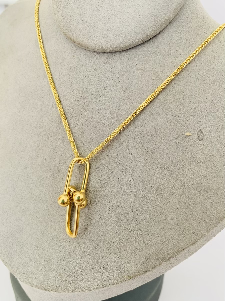 Fine 14k gold chain and pendant 50cm JUN018